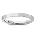 14K White Gold Approx. 0.08 Inch Flat Satin Finish Wedding Band