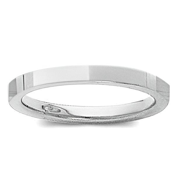 14K White Gold Approx. 0.08 Inch Flat Satin Finish Wedding Band