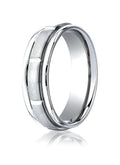 Cobalt Chrome Ridged Edge Comfort Fit Approx. 0.28 Inch Wedding Band