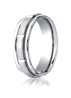 Cobalt Chrome Ridged Edge Comfort Fit Approx. 0.28 Inch Wedding Band