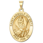 Saint Arnulf Of Metz Oval Religious Medal