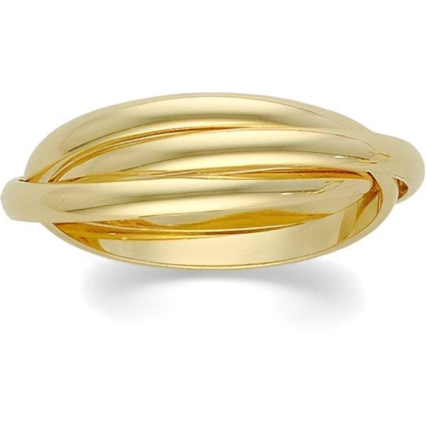 14K Yellow Gold Polished Rolling Ring Wedding Band