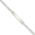 Custom Engraved Sterling Silver Women's Figaro Link ID Bracelet
