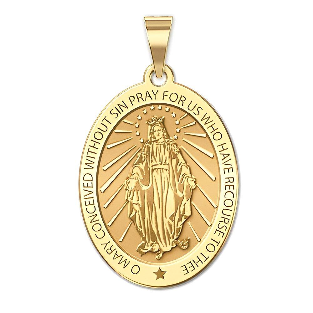 Miraculous Medal Oval Pendant