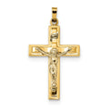14K Two-Tone Polished Inri Crucifix Pendant