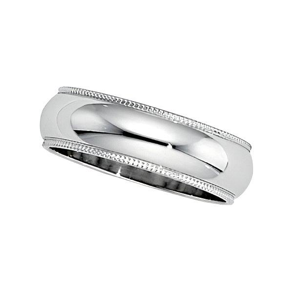 Sterling Silver Approx. 0.24 Inch Milgrain Wedding Band