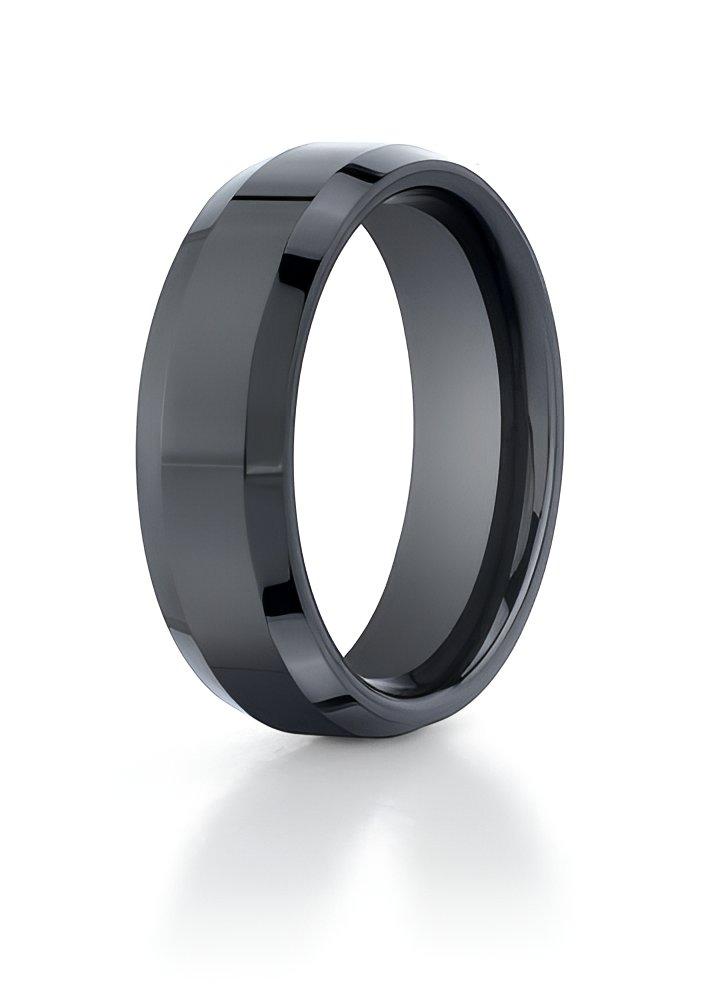 Black Ceramic (Seranite) Comfort-Fit Approx. 0.28 Inch Wedding Band