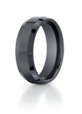 Black Ceramic (Seranite) Comfort-Fit Approx. 0.28 Inch Wedding Band
