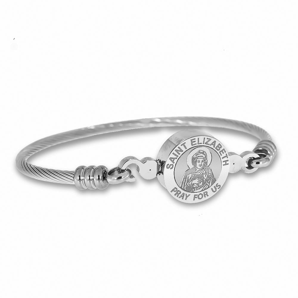 Stainless Steel Saint Elizabeth Of The Visitation Bangle Bracelet