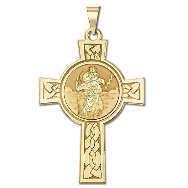Saint Christopher Cross Religious Medal