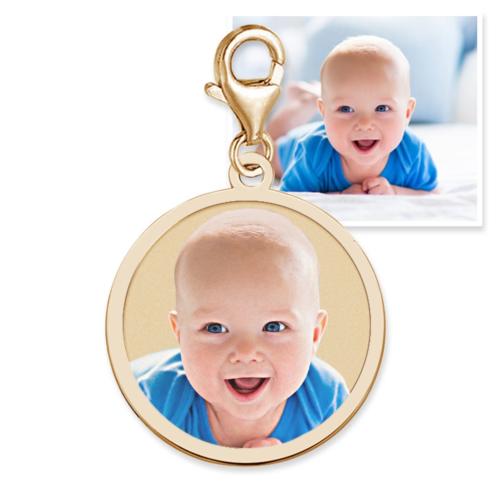Petite Round Border Photo Charm