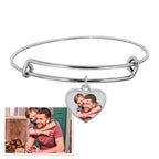 Expandable Photo Charm Heart Bracelet