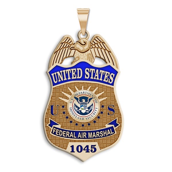 Personalized Federal Air Marshal Badge with Your Number and Enamel