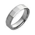 Tungsten Faceted Approx. 0.24 Inch Polished Wedding Band
