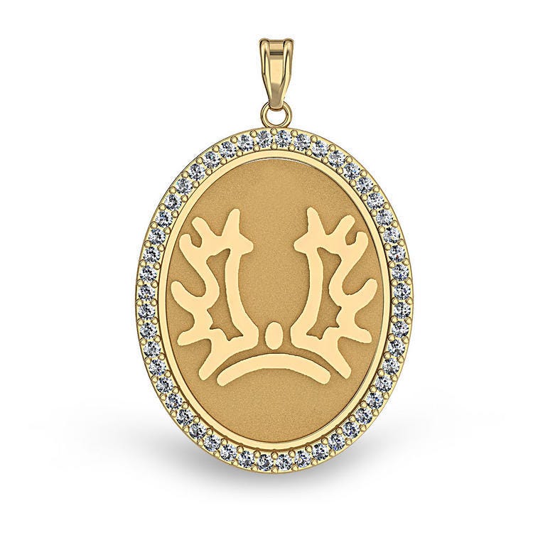 American Trakehner Diamond Studded Horse Breed Oval Medal