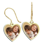 Heart Shaped Photo Pendant Kidney Wire Earrings