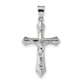 Rhodium-Plated Polished Inri Crucifix Pendant
