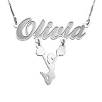 Script Name Necklace with Cheerleader Charm