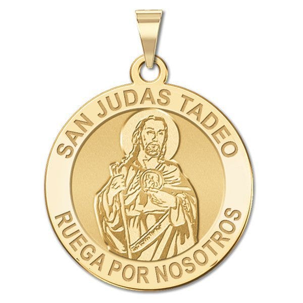 San Judas Tadeo Round Religious Medal
