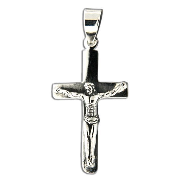 Crucifix Cross Pendant In Silver Or Steel