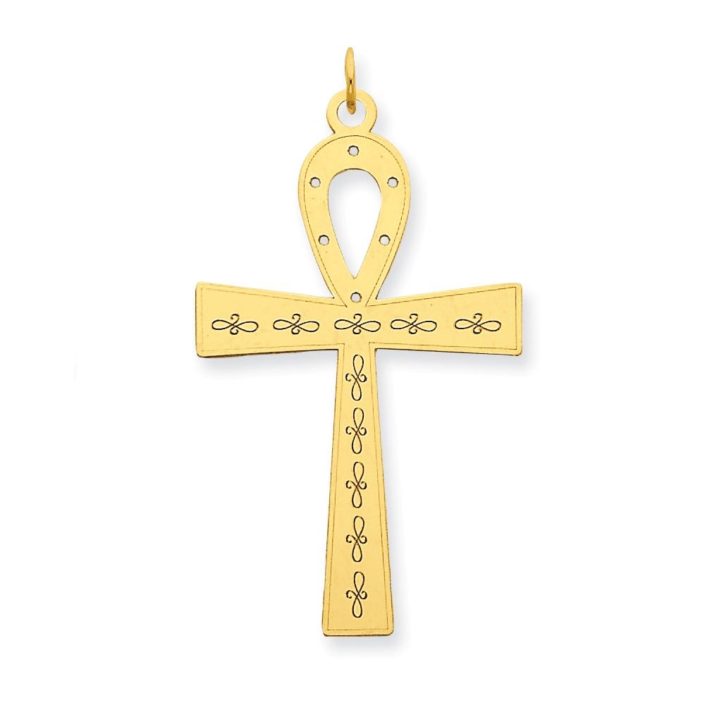 Laser Designed Ankh Cross Pendant