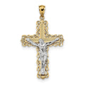 14K Two Tone Crucifix Pendant