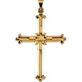 Large Gold Ball-Tipped Cross Pendant