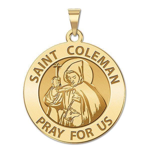 Saint Coleman Mac Duagh Round Religious Medal