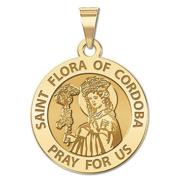 Saint Flora of Cordoba Round Religious Medal