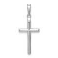 14K White Gold Hollow Cross Pendant