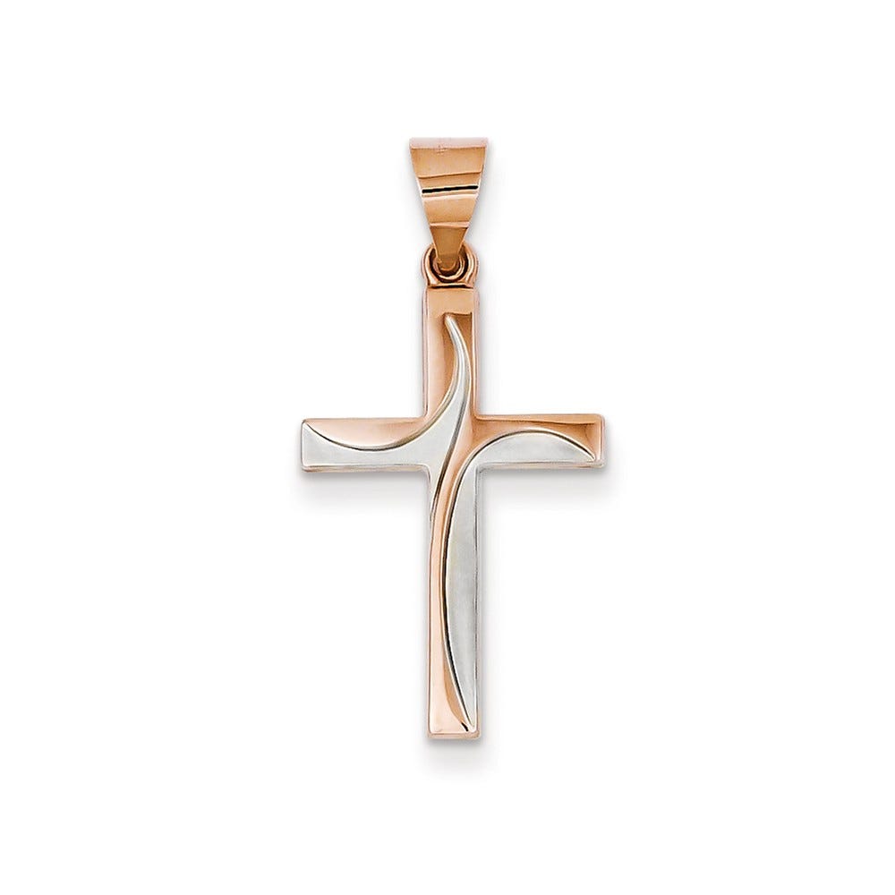 Rose Gold Rhodium Hollow Cross Pendant
