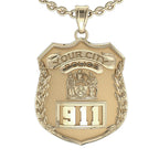 Personalized Police Badge Necklace or Charm - Shape 1