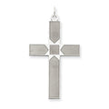 14K White Gold Laser Designed Cross Pendant