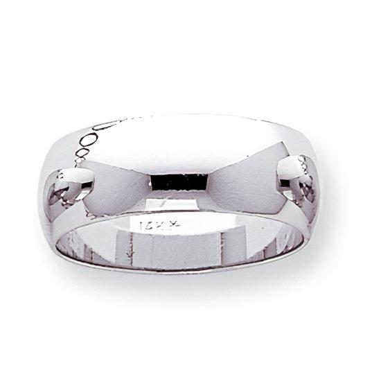 14K White Gold Approx. 0.28 Inch Half-Round Wedding Band
