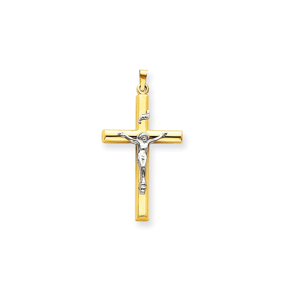 14K Two-Tone Inri Crucifix Pendant