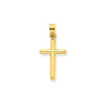 14K Polished Hollow Cross Pendant