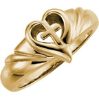Heart & Cross Ring