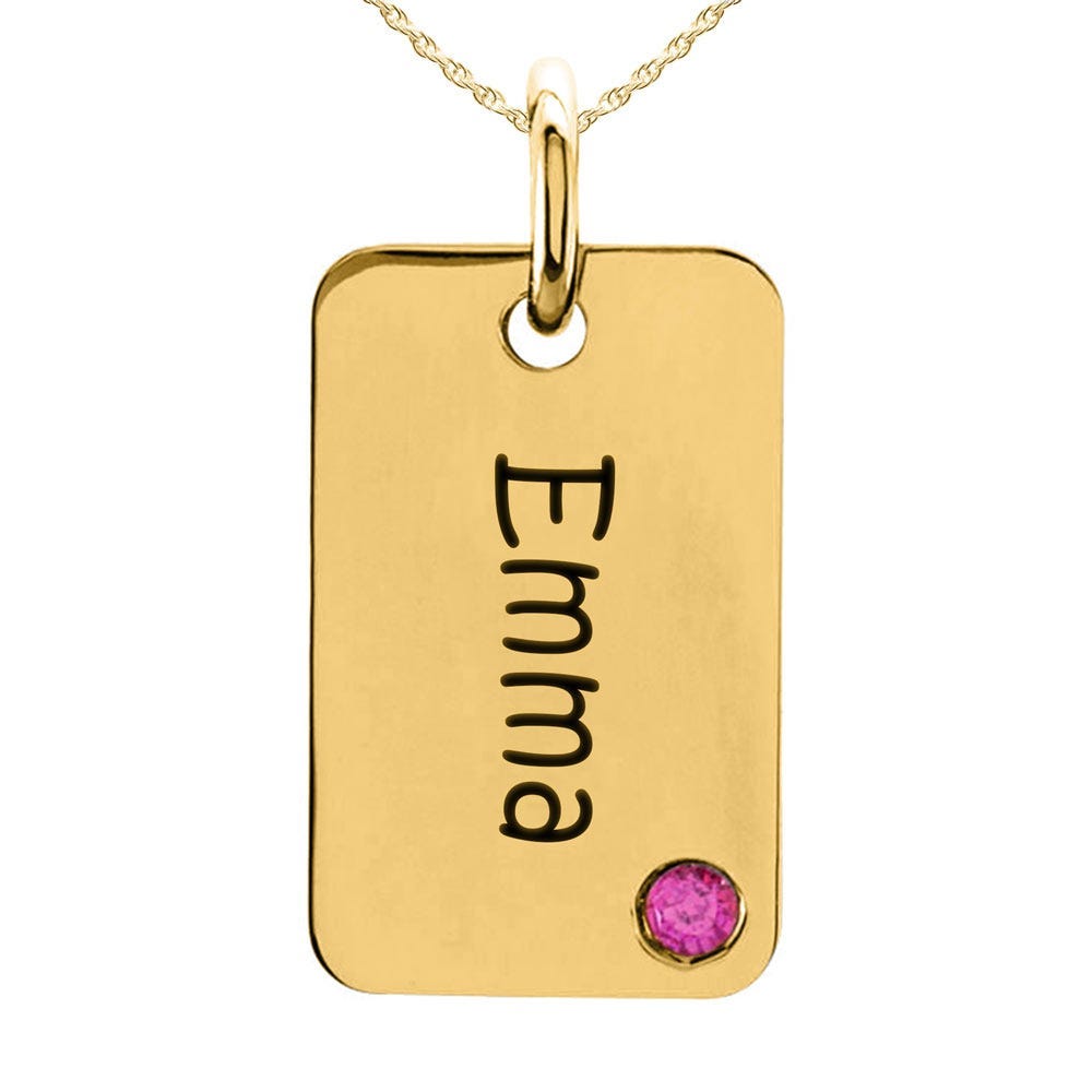 Birthstone Mini Dog Tag