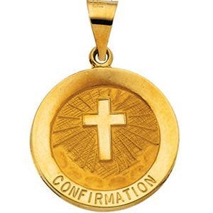 14K Gold Confirmation Religious Medal