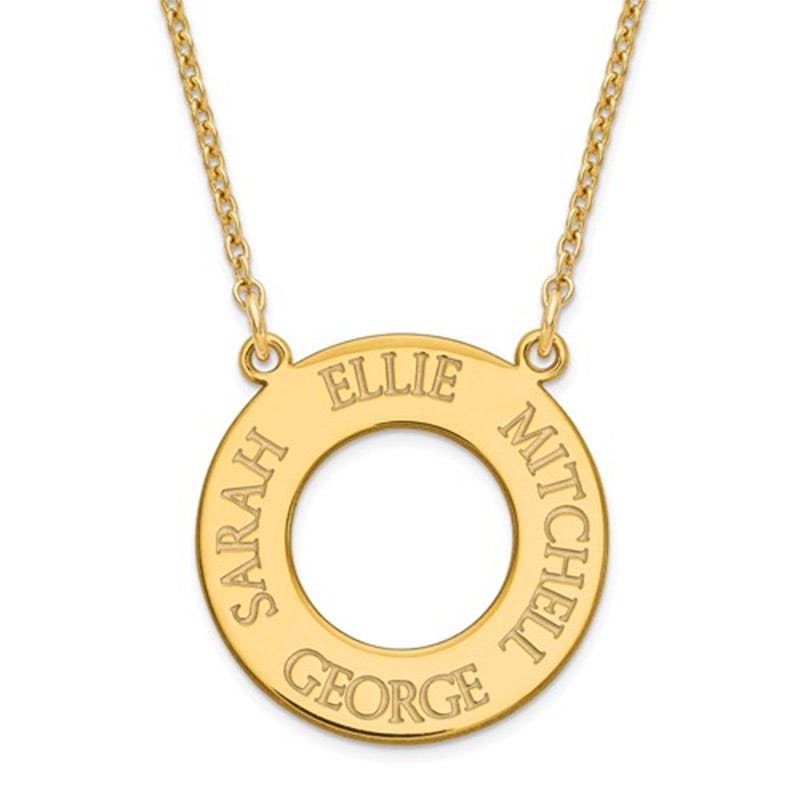 Personalized Mother's Disc with Up to 4 Names & Chain Included
