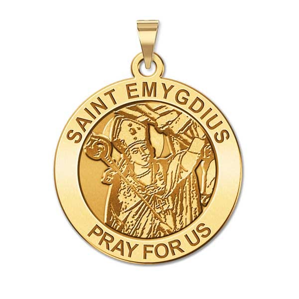 Saint Emygdius Round Religious Medal