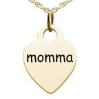 Momma Heart Shaped Charm