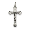 Antiqued Inri Rounded-Terminals Crucifix Pendant