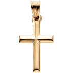 Traditional 14K Yellow Gold Cross Pendant