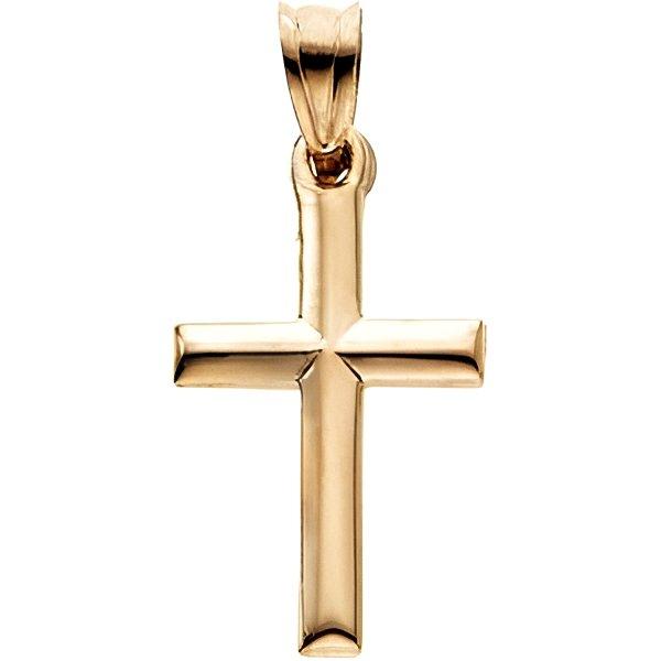 Traditional 14K Yellow Gold Cross Pendant