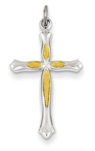 Sterling Silver And Vermeil Inlay Cross Pendant