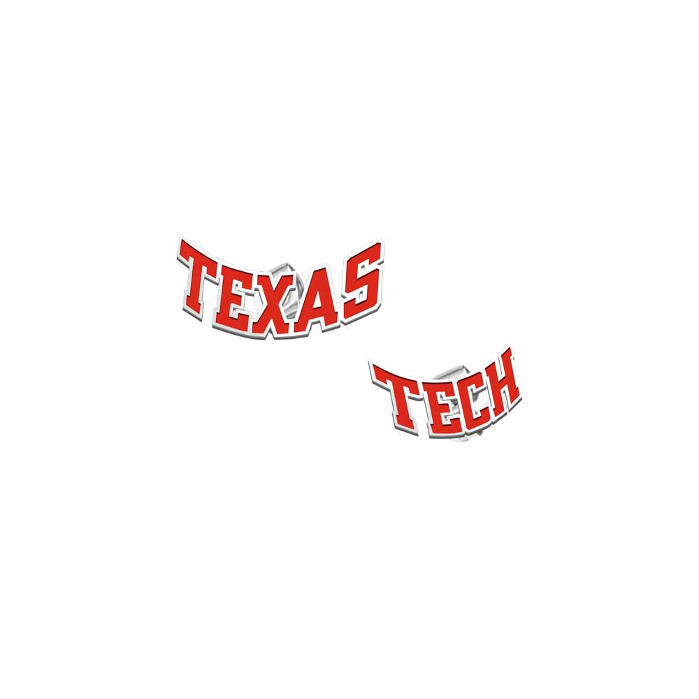 Pair of Texas Tech Color Enamel Block Earrings