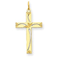 14K Yellow Gold Laser Designed Cross Charm