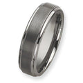 Tungsten Ridged Edge Approx. 0.28 Inch Brushed and Polished Wedding Band