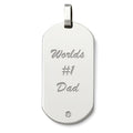 Engravable Stainless Steel Dog Tag with 24" Stainless Steel Bead Chain